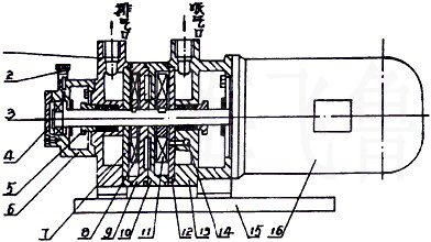 2SK-0.4、2SK-0.8兩級水環(huán)真空泵結(jié)構(gòu)圖
